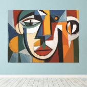 abstract kunstgezicht canvas afdruk (Insitu (Houten vloer))