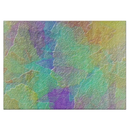 Abstract kunstkleurig getextureerd glas snijplank (Voorkant)