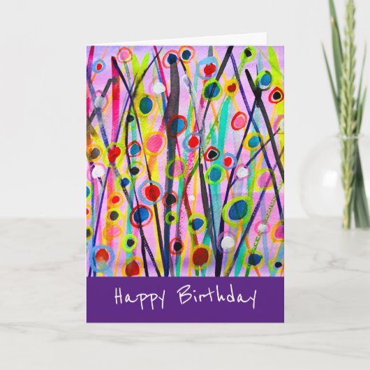 abstract kunstlandschap kleurrijke waterverf kaart (Voorkant)