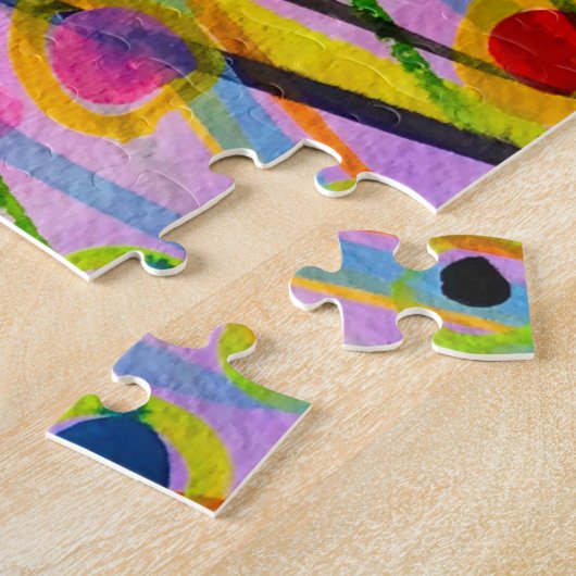 abstract kunstlandschap kleurrijke waterverf legpuzzel (Zijkant)