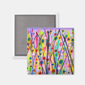 abstract kunstlandschap kleurrijke waterverf magneet (Voorkant / Achterkant)