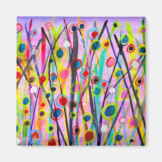 abstract kunstlandschap kleurrijke waterverf magneet (Voorkant)