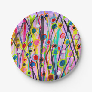 abstract kunstlandschap kleurrijke waterverf papieren bordje