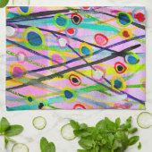 abstract kunstlandschap kleurrijke waterverf theedoek (Gevouwen)