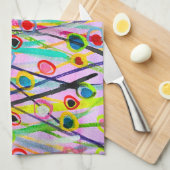 abstract kunstlandschap kleurrijke waterverf theedoek (Quarter Fold)