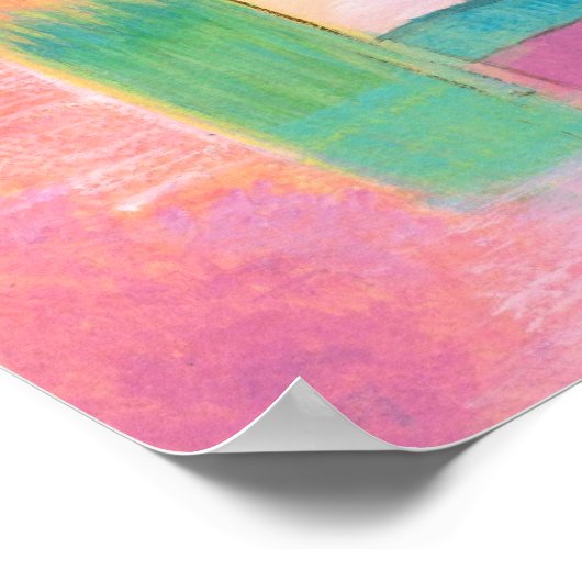 Abstract kunstlandschap Roze bruin Sinaasappel sch Poster (Hoek)