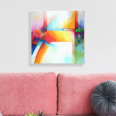 Abstract kunstmatig elegant acrlylisch schilderen canvas afdruk (Insitu (Woonkamer))