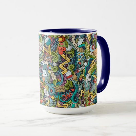 Abstract kunstmatig pictogram mok (Voorkant rechts)