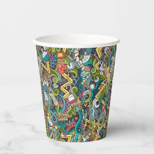 Abstract kunstmatig pictogram papieren bekers (Voorkant)