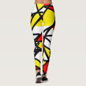 Abstract kunstmatig rood-zwart-witminimalisme leggings (Achterkant)