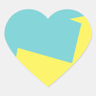 Abstract kunstminimalisme Blauw Wit Hart Sticker