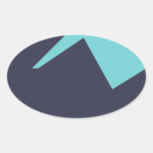 Abstract kunstminimalisme Blauw Wit Ovale Sticker