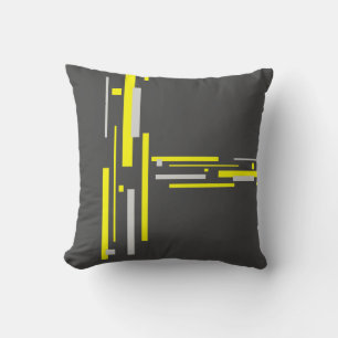 Abstract kunstminimalisme Geel grijs Pillow-kussen Kussen