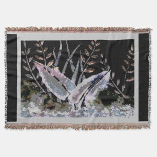 Abstract kunstontwerp met botanische bladeren deken