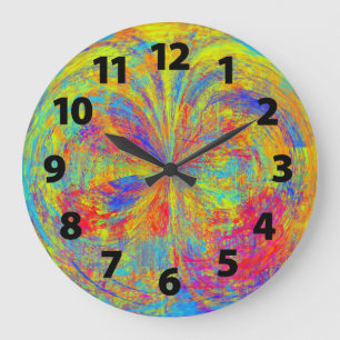 Abstract kunstontwerp voor levendige kleuren grote klok
