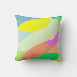 Abstract kunstpaascoraal lavender Yellow Kussen