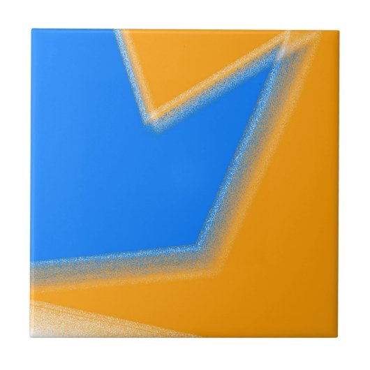 Abstract kunstpasta lavender blauw Sinaasappel Tegeltje (Voorkant)