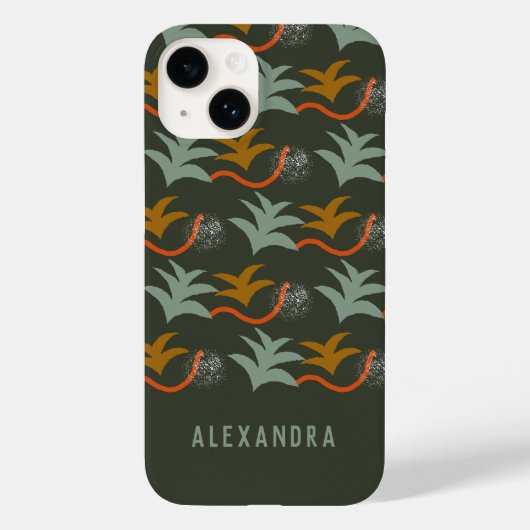 Abstract kunstpatroon donkergroene, persoonlijke n Case-Mate iPhone case (Achterkant)