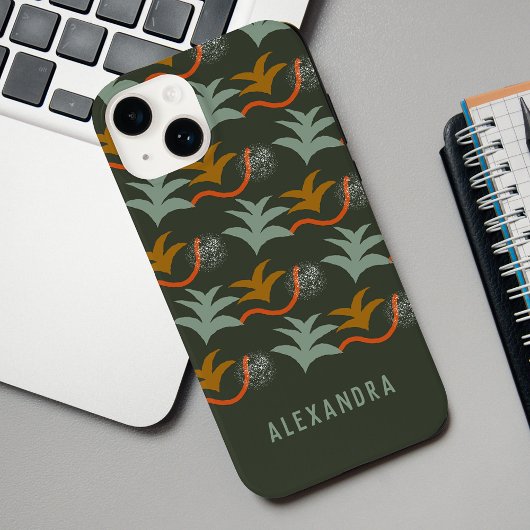 Abstract kunstpatroon donkergroene, persoonlijke n Case-Mate iPhone case