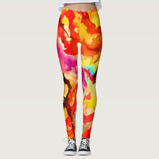 Abstract kunstpatroon leggings (Voorkant)
