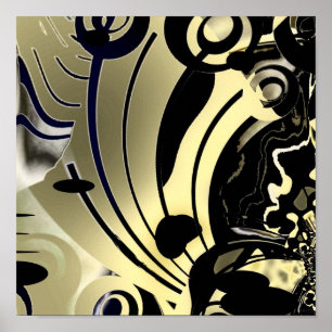 Abstract Kunstposter Gouden Nacht Poster