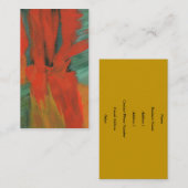 Abstract Kunstschilder rood Oranje groen goud Visitekaartje (Voorkant / Achterkant)