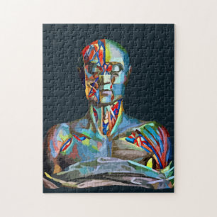 Abstract kunstspier Anatomie Man Kleurrijk Legpuzzel