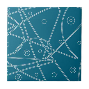 Abstract Kunstturquoise-lijnen Minimalisme Tegeltje