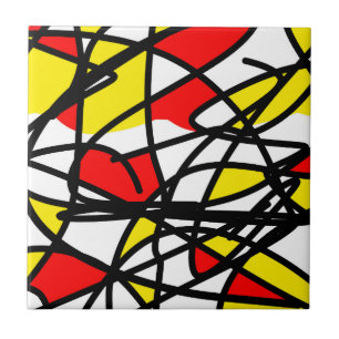 Abstract Kunstvet, helder, fijn rood Tegeltje