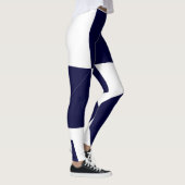 Abstract kunstvette donkerblauw wit leggings (Rechts)