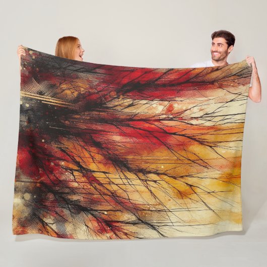 Abstract kunstwerk 9 - fleece deken (In situ)