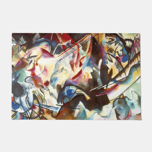 Abstract kunstwerk Kandinsky Deurmat (Voorkant)