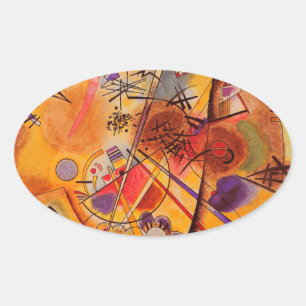 Abstract kunstwerk Kandinsky Ovale Sticker