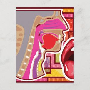 Abstract kunstwerk Throat n Nose-diagram Briefkaart