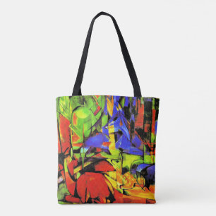 Abstract kunstwerk van Franz Marc, Vechtende vorme Draagtas