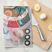 Abstract kunstwerk van Kandinsky Theedoek (Quarter Fold)