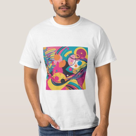 Abstract kunstwerkontwerp dat levendig is t-shirt (Voorkant)