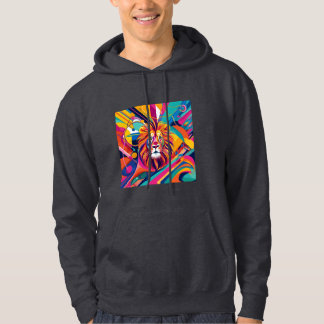 Abstract kunstwerkontwerp Leeuw die levendig is, Hoodie
