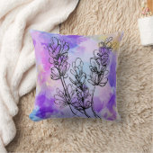 Abstract Kussen met lavendelbloemmotief (Deken)