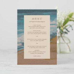 Abstract Kust Chic Moderne Trouwdag Menu