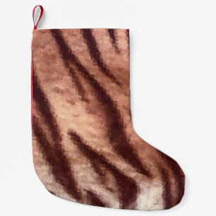 Abstract laagpoly-tijgerbonpatroon. Natuur Kleine Kerstsok