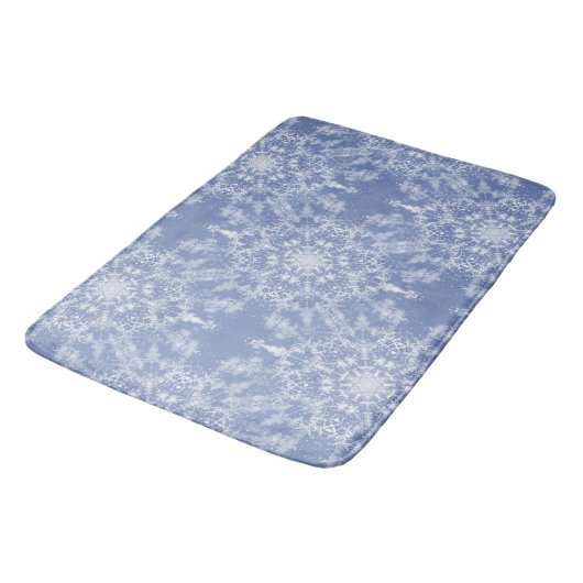 Abstract Lacy Fractal Snowflake Pattern op Blue Badmat (Gekanteld)