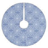 Abstract Lacy Fractal Snowflake Pattern op Blue Kerstboom Rok (Voorkant)