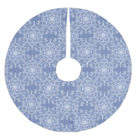 Abstract Lacy Fractal Snowflake Pattern op Blue Kerstboom Rok (Voorkant)