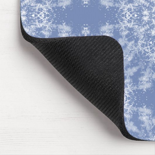 Abstract Lacy Fractal Snowflake Pattern op Blue Muismat (Hoek)
