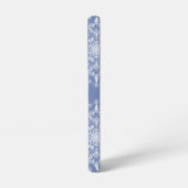 Abstract Lacy Fractal Snowflake Pattern op Blue Samsung Galaxy Hoesje (Linkerkant)