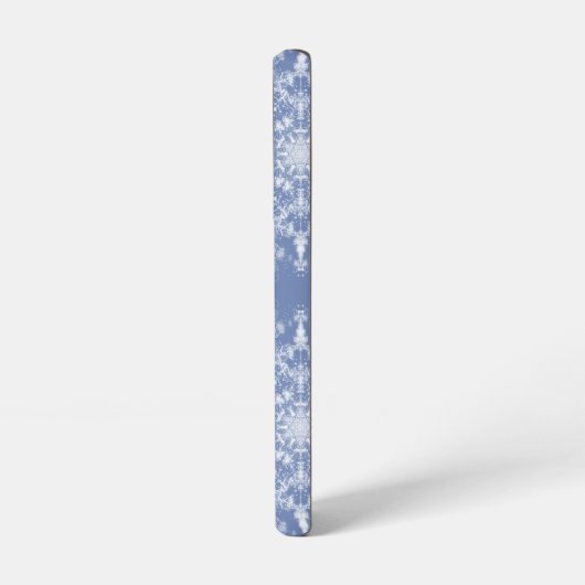 Abstract Lacy Fractal Snowflake Pattern op Blue Samsung Galaxy Hoesje (Linkerkant)
