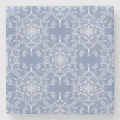 Abstract Lacy Fractal Snowflake Pattern op Blue Stenen Onderzetter (Voorkant)