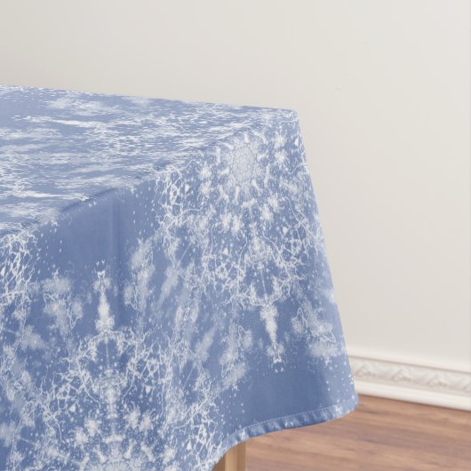 Abstract Lacy Fractal Snowflake Pattern op Blue Tafelkleed (Voorbeeld)