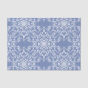 Abstract Lacy Fractal Snowflake Pattern op Blue Tissuepapier